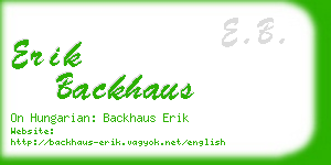 erik backhaus business card